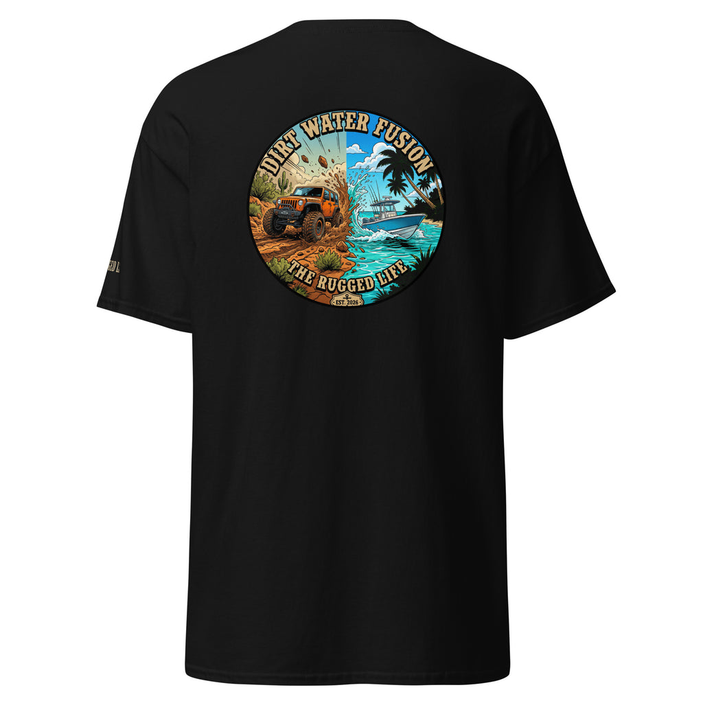 Jeep & Boat Classic Tee - Off-Road Water Adventure Shirt | Dirt Water Fusion image
