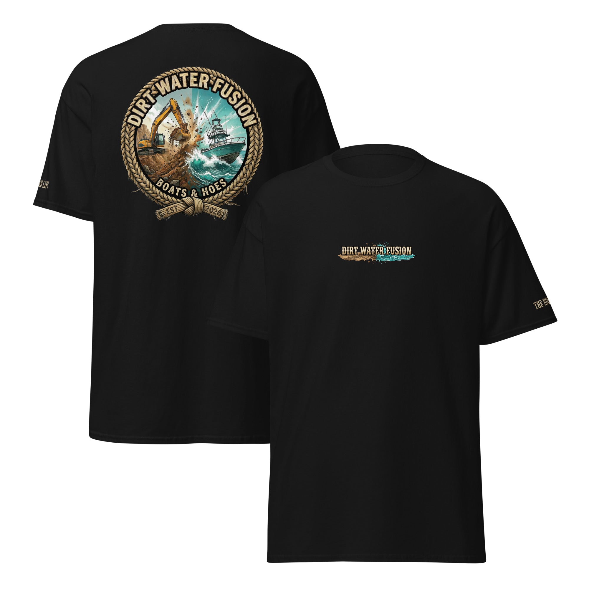 Boats & Hoes Short Sleeve Tee - Water Sports Lifestyle Shirt | Dirt Water Fusion image
