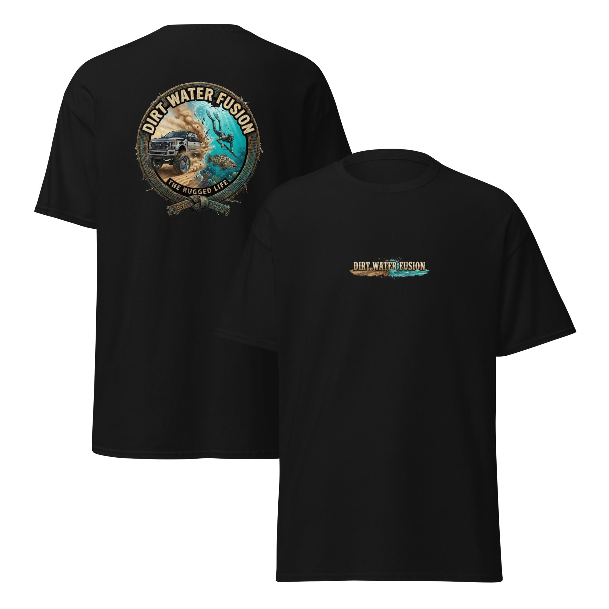 Truck & Spear Fishing Classic Tee - Adventure Lifestyle Shirt | Dirt Water Fusion image
