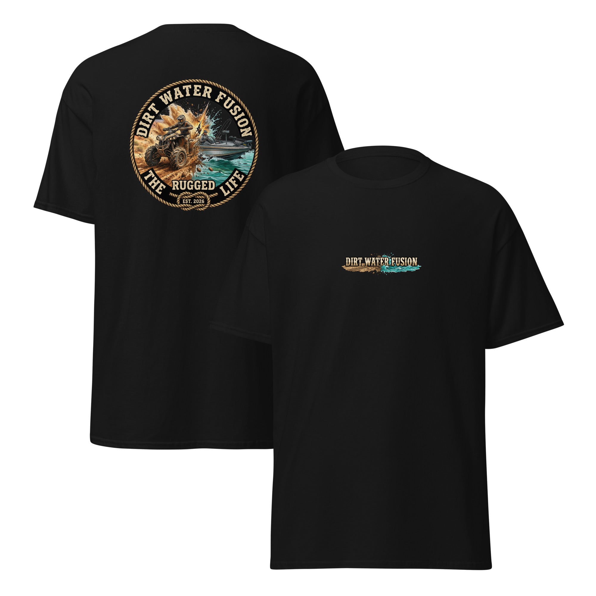ATV & Bass Boat Classic Tee - Outdoor Adventure Shirt | Dirt Water Fusion image
