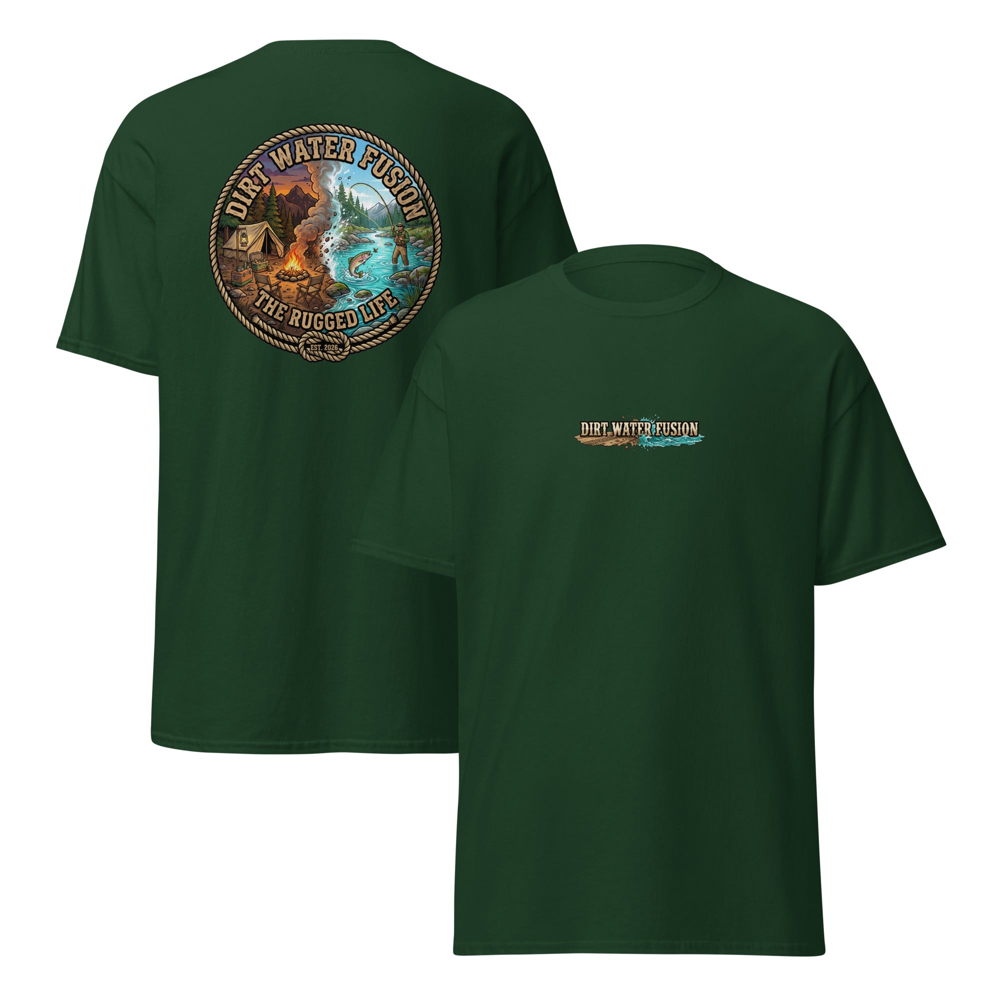 Camping & Fly Fishing Classic Tee - Outdoor Adventure Shirt | Dirt Water Fusion image

