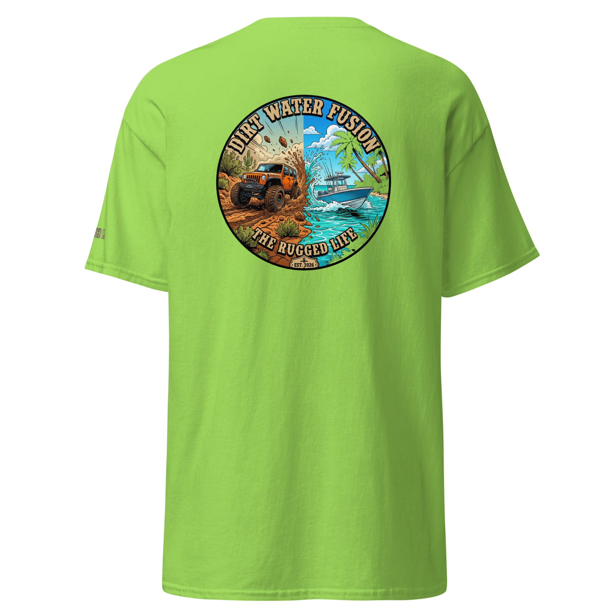 Jeep & Boat Classic Tee - Off-Road Water Adventure Shirt | Dirt Water Fusion image
