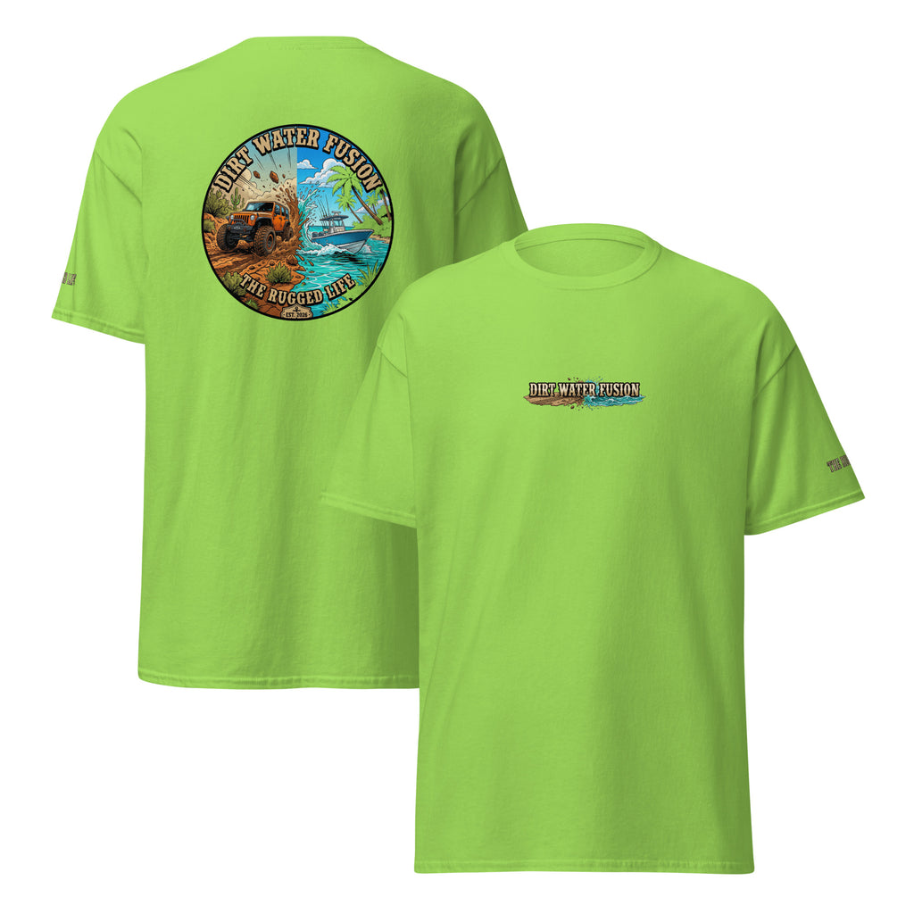 Jeep & Boat Classic Tee - Off-Road Water Adventure Shirt | Dirt Water Fusion image
