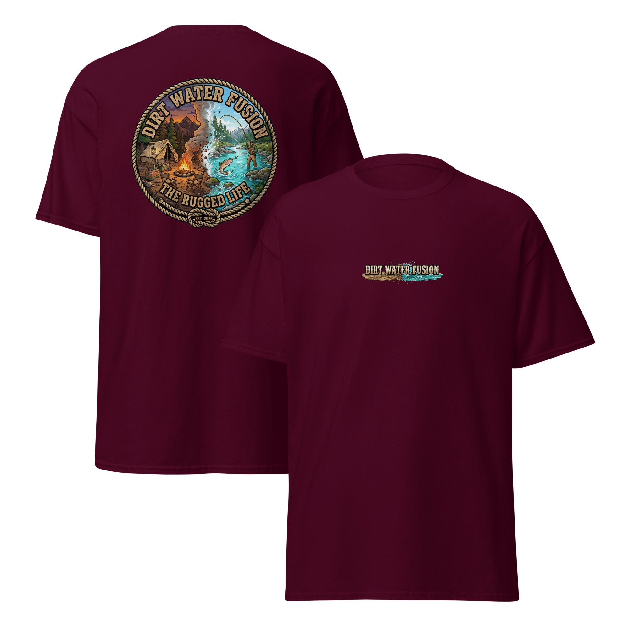Camping & Fly Fishing Classic Tee - Outdoor Adventure Shirt | Dirt Water Fusion image
