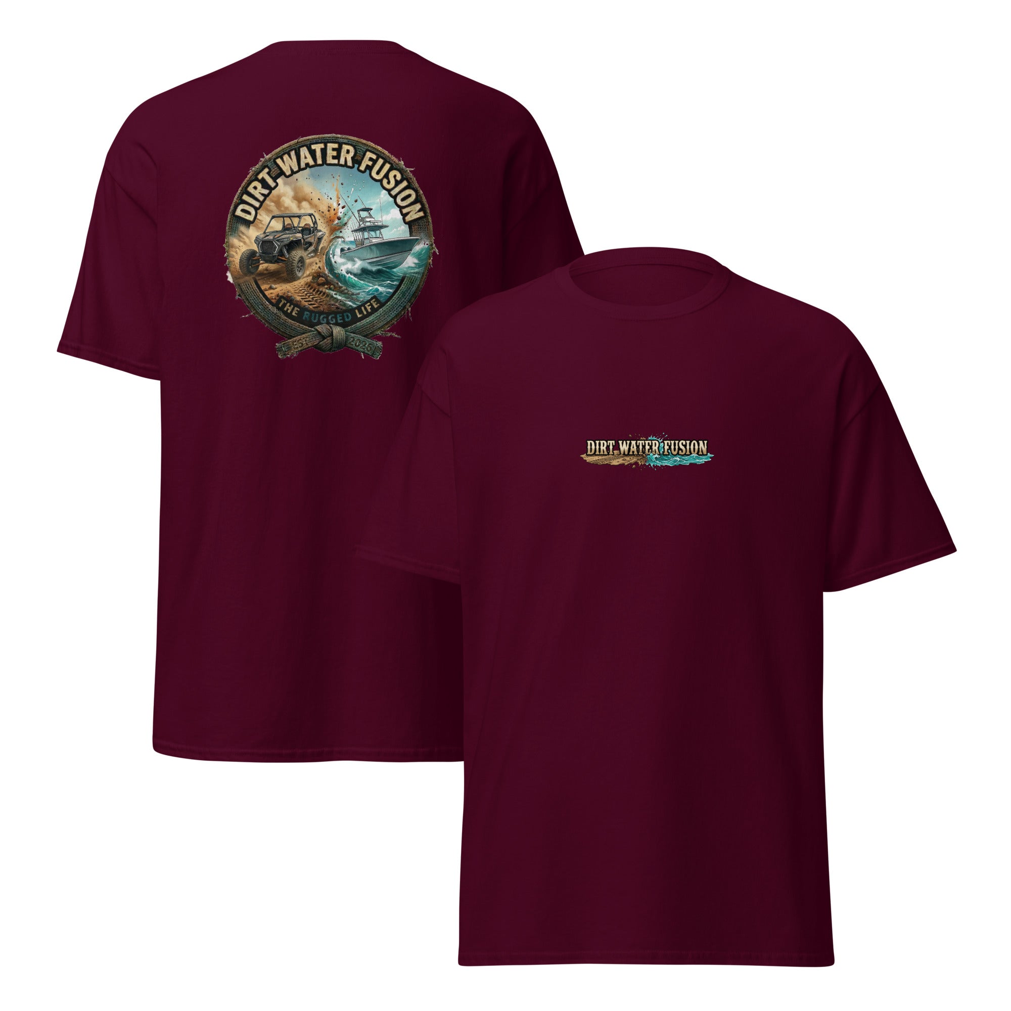 Side By Side & Boat Classic Tee - Off-Road Water Sports Shirt | Dirt Water Fusion image
