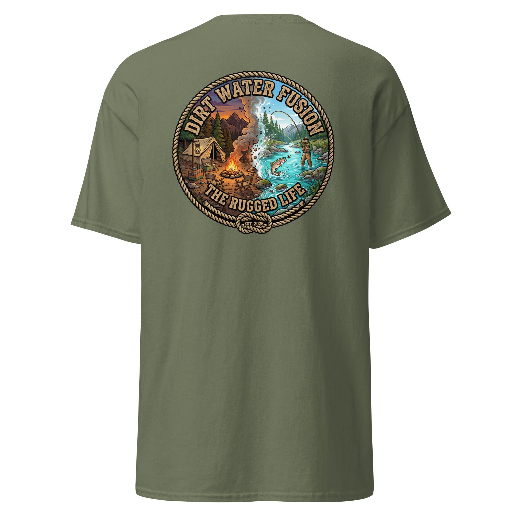 Camping & Fly Fishing Classic Tee - Outdoor Adventure Shirt | Dirt Water Fusion image
