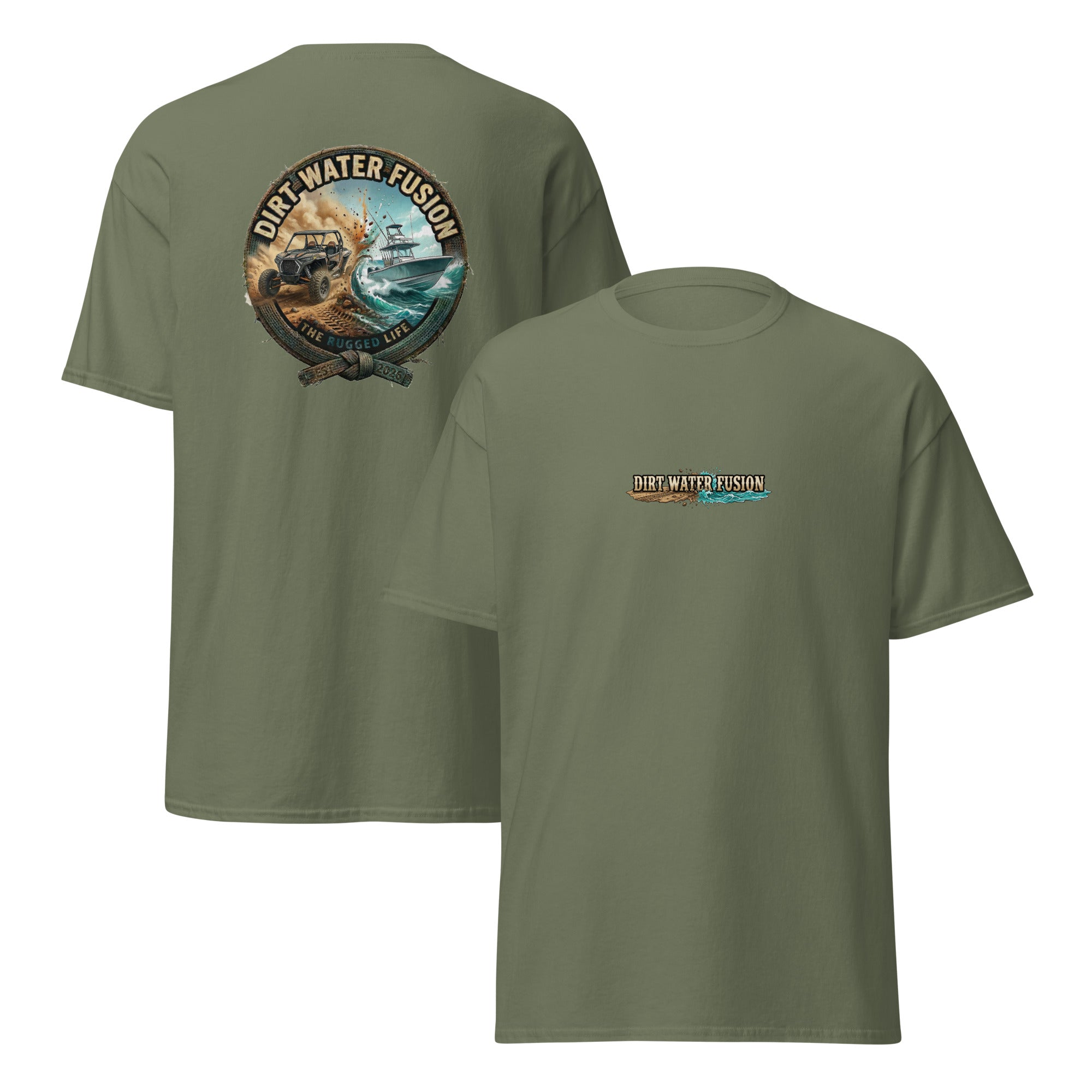 Side By Side & Boat Classic Tee - Off-Road Water Sports Shirt | Dirt Water Fusion image
