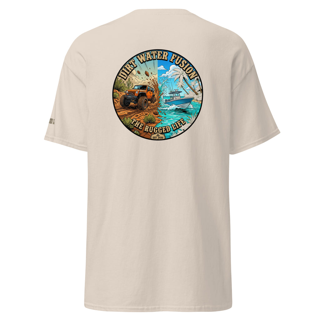 Jeep & Boat Classic Tee - Off-Road Water Adventure Shirt | Dirt Water Fusion image
