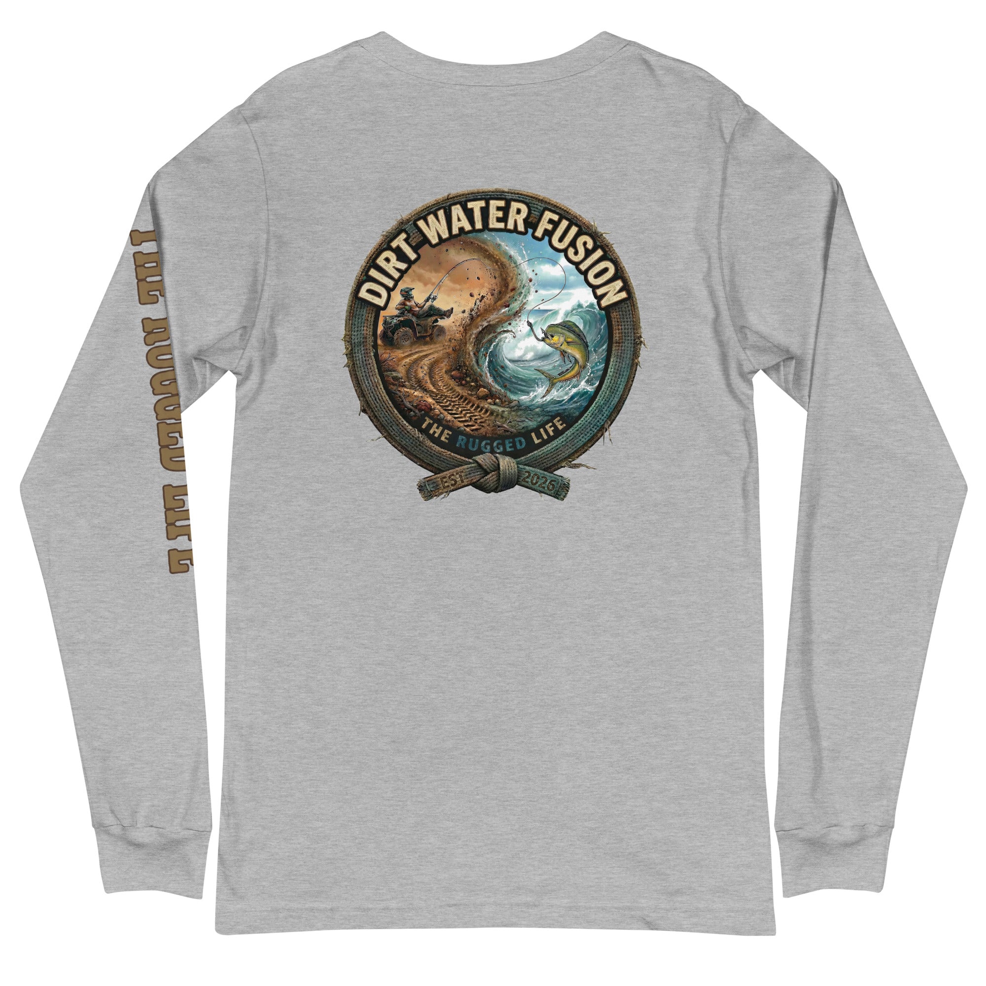 ATV Boating Fishing Mahi  Long Sleeve Tee - Dirt Water Fusion Relaxed Vibe image