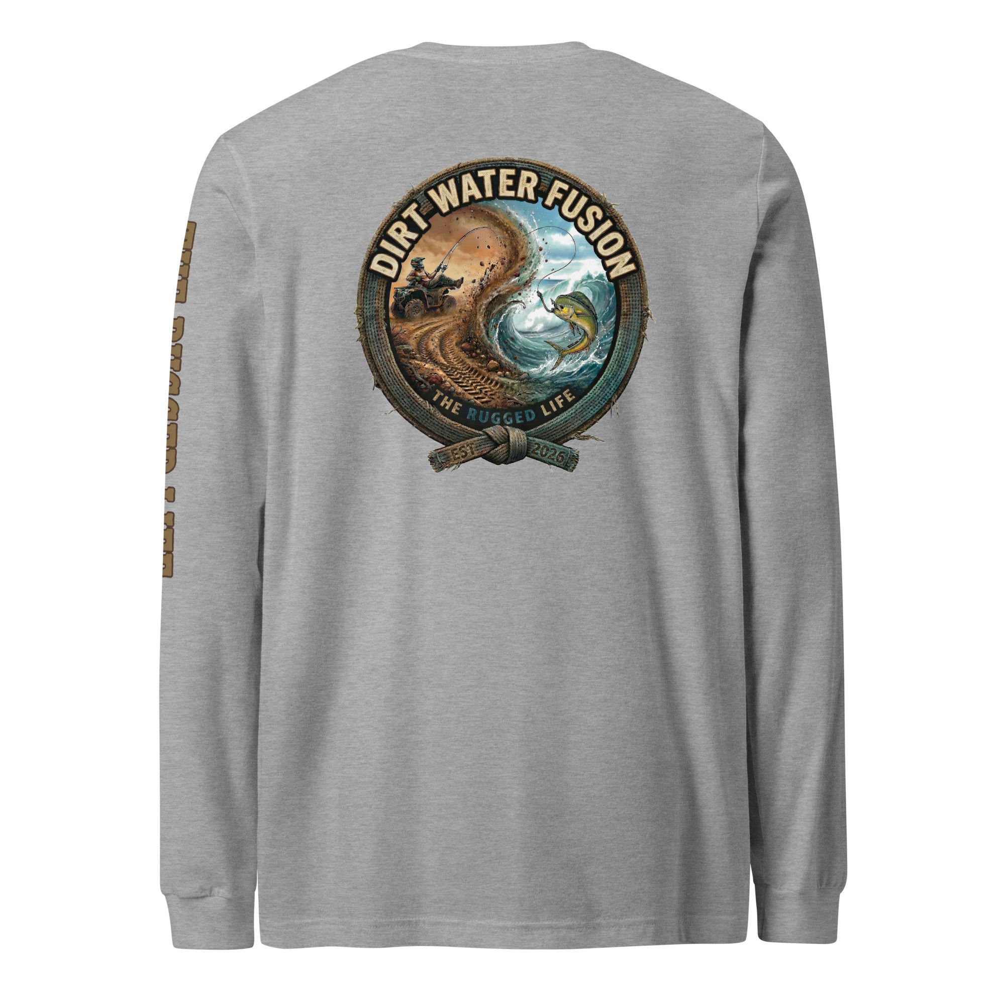 ATV Boating Fishing Mahi  Long Sleeve Tee - Dirt Water Fusion Relaxed Vibe image