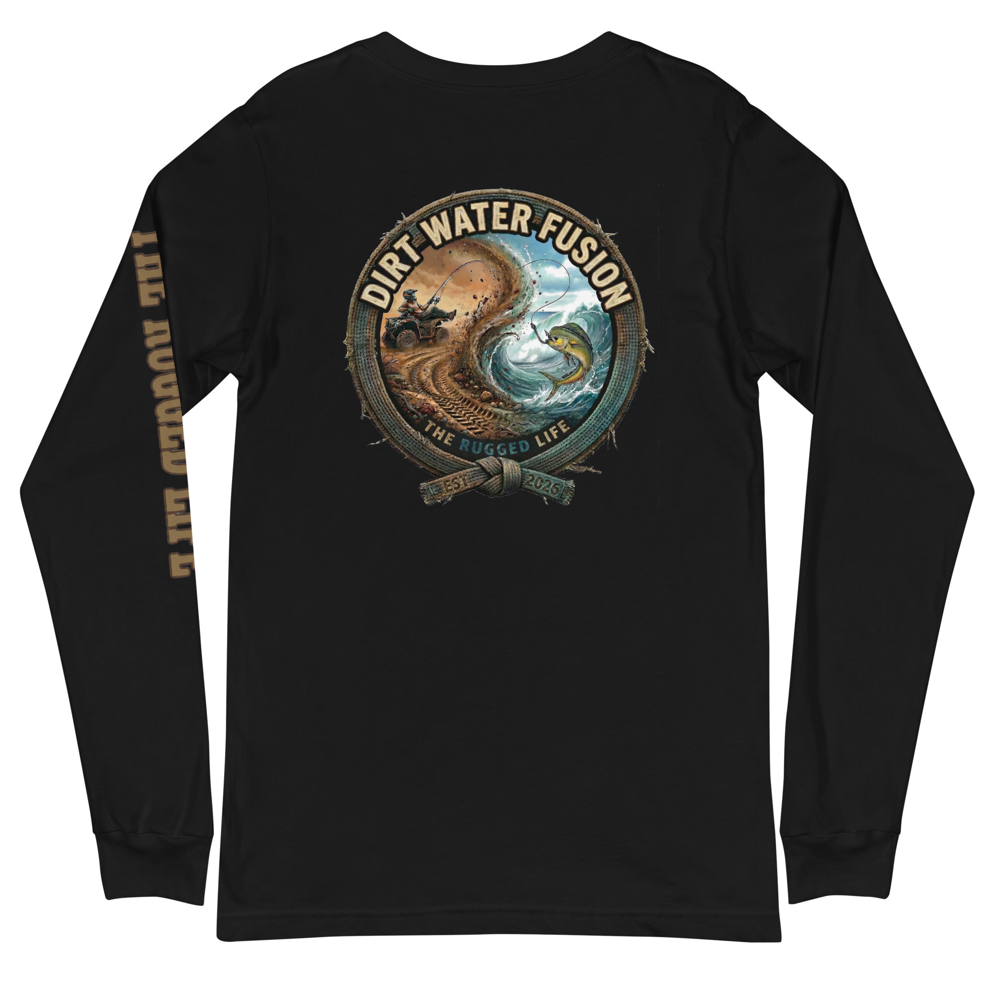 ATV Boating Fishing Mahi  Long Sleeve Tee - Dirt Water Fusion Relaxed Vibe image