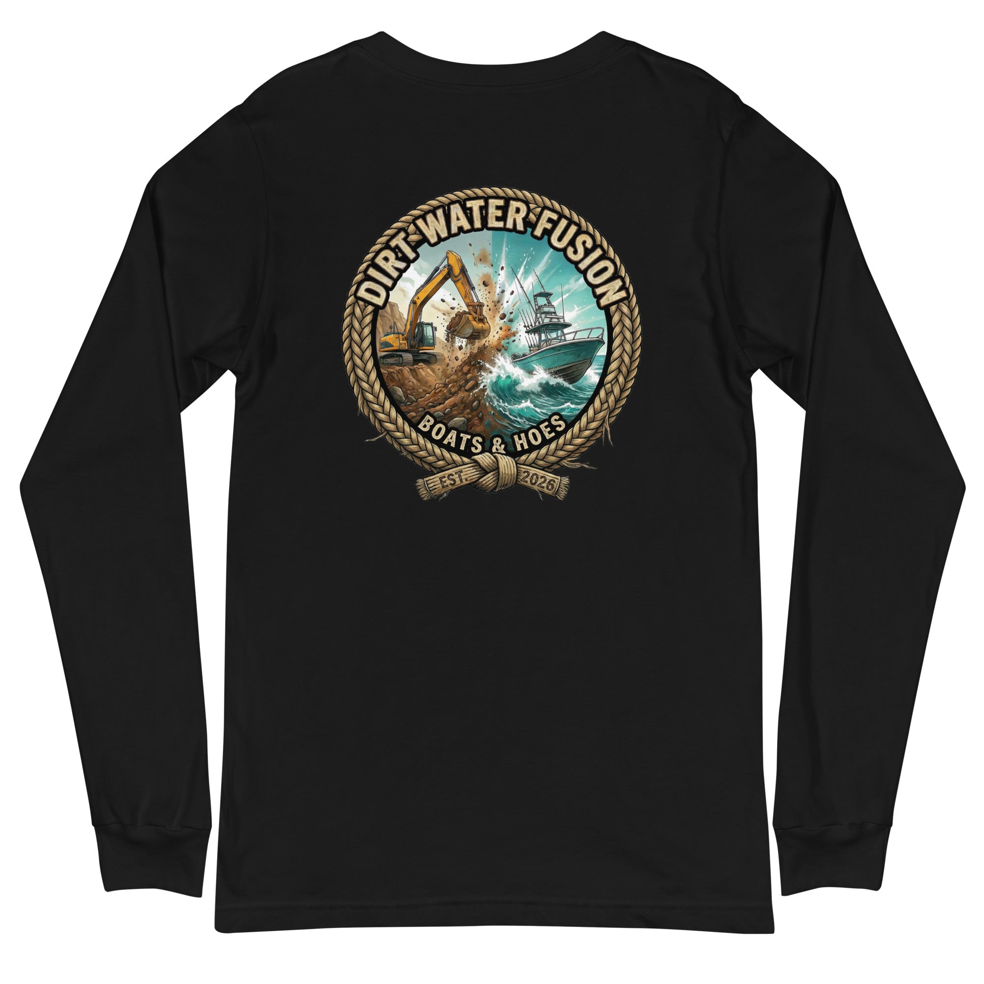 Boats & Hoes Long Sleeve Tee - Water Sports Lifestyle Shirt | Dirt Water Fusion image

