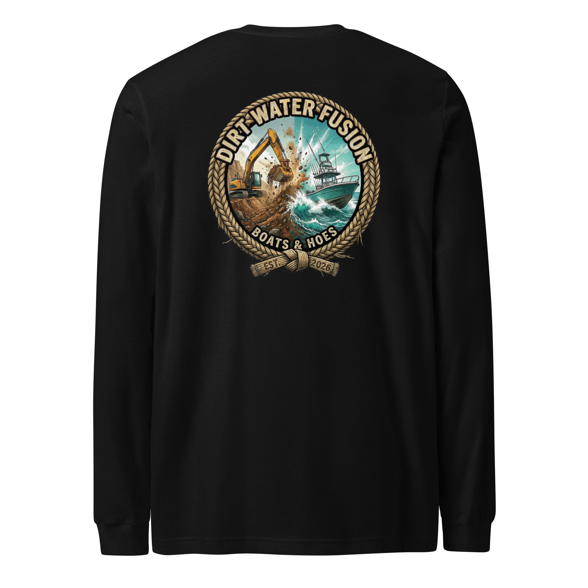 Boats & Hoes Long Sleeve Tee - Water Sports Lifestyle Shirt | Dirt Water Fusion image
