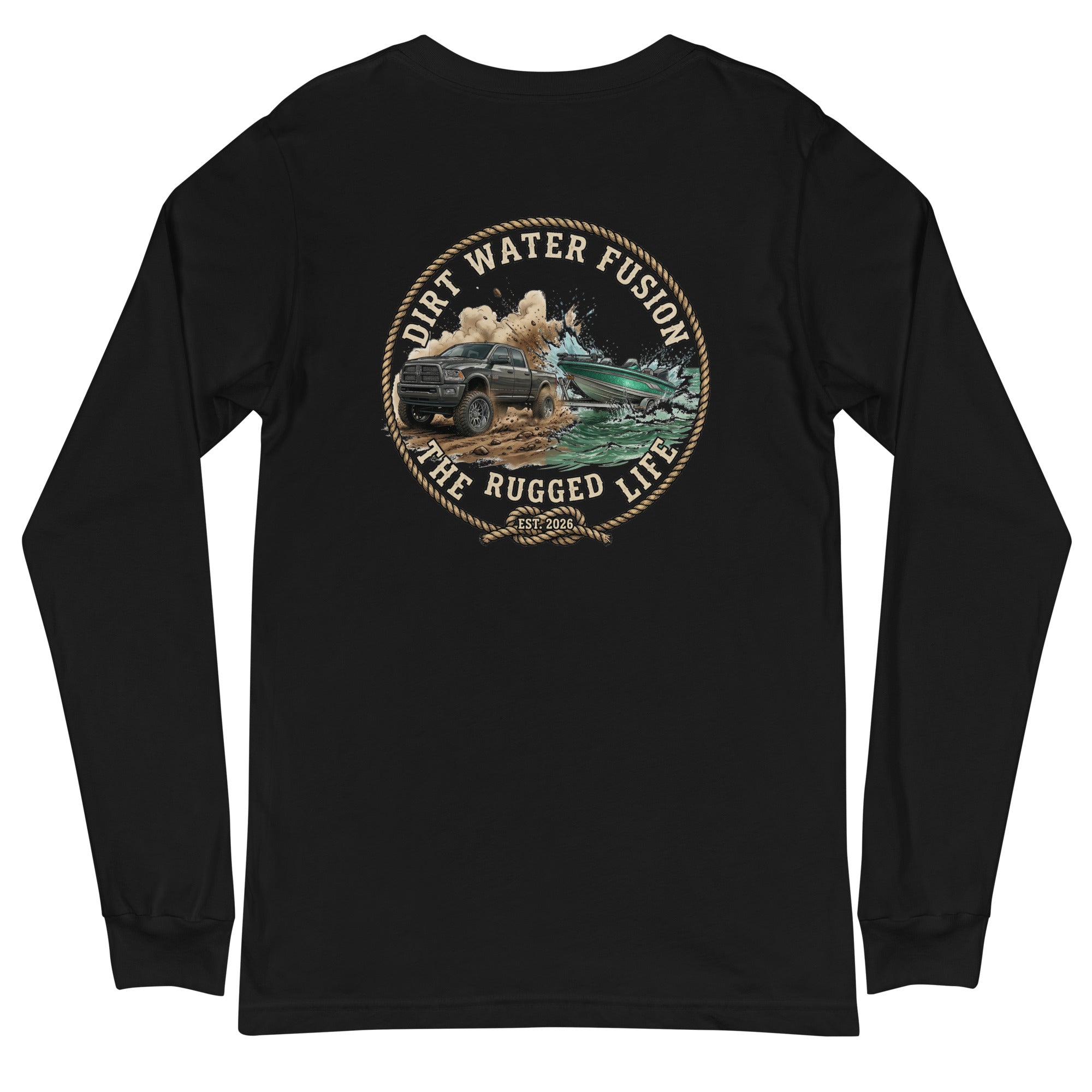 Dodge Truck Pull Long Sleeve Tee - Truck & Boat Lovers Shirt | Dirt Water Fusion image
