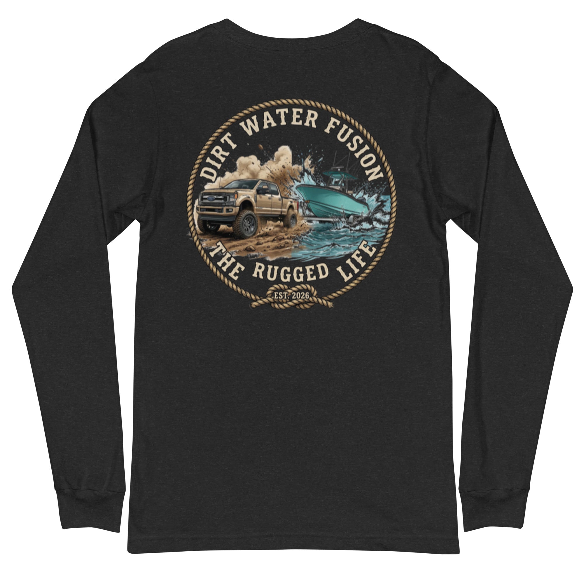 Ford Pickup Truck & Boat Long Sleeve Tee - Truck Boat Lovers Shirt | Dirt Water Fusion image
