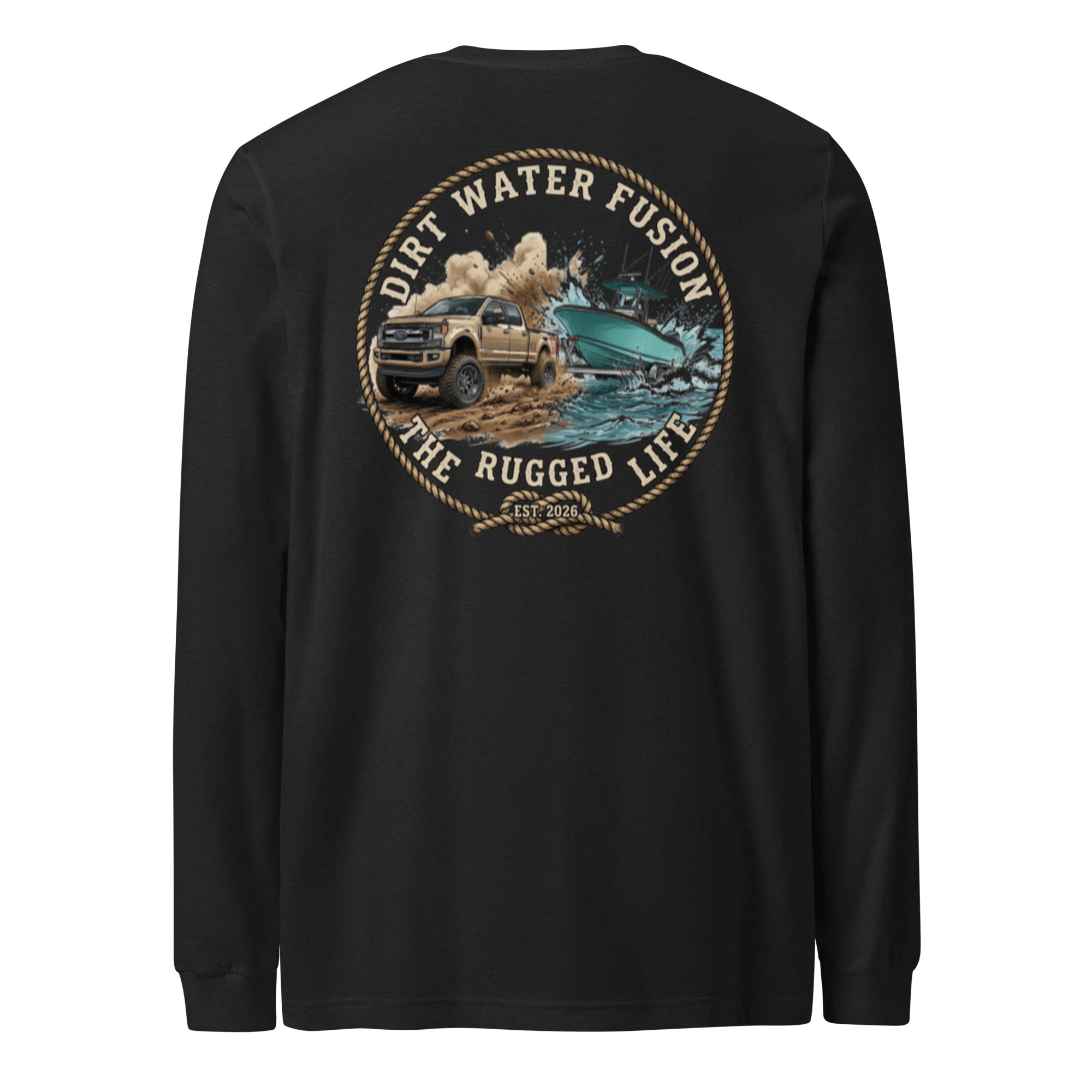 Ford Pickup Truck & Boat Long Sleeve Tee - Truck Boat Lovers Shirt | Dirt Water Fusion image
