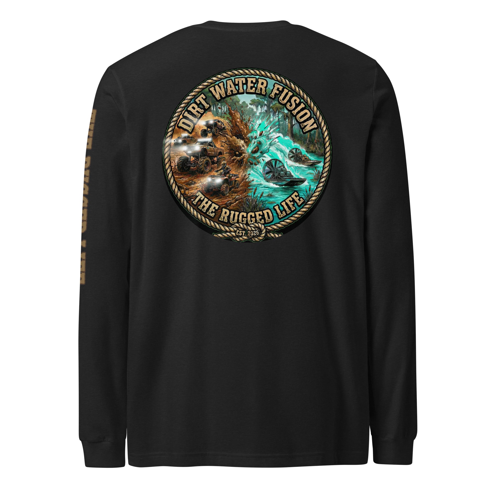 Mudbog & Airboat Long Sleeve Tee - Swamp Adventure Shirt | Dirt Water Fusion image

