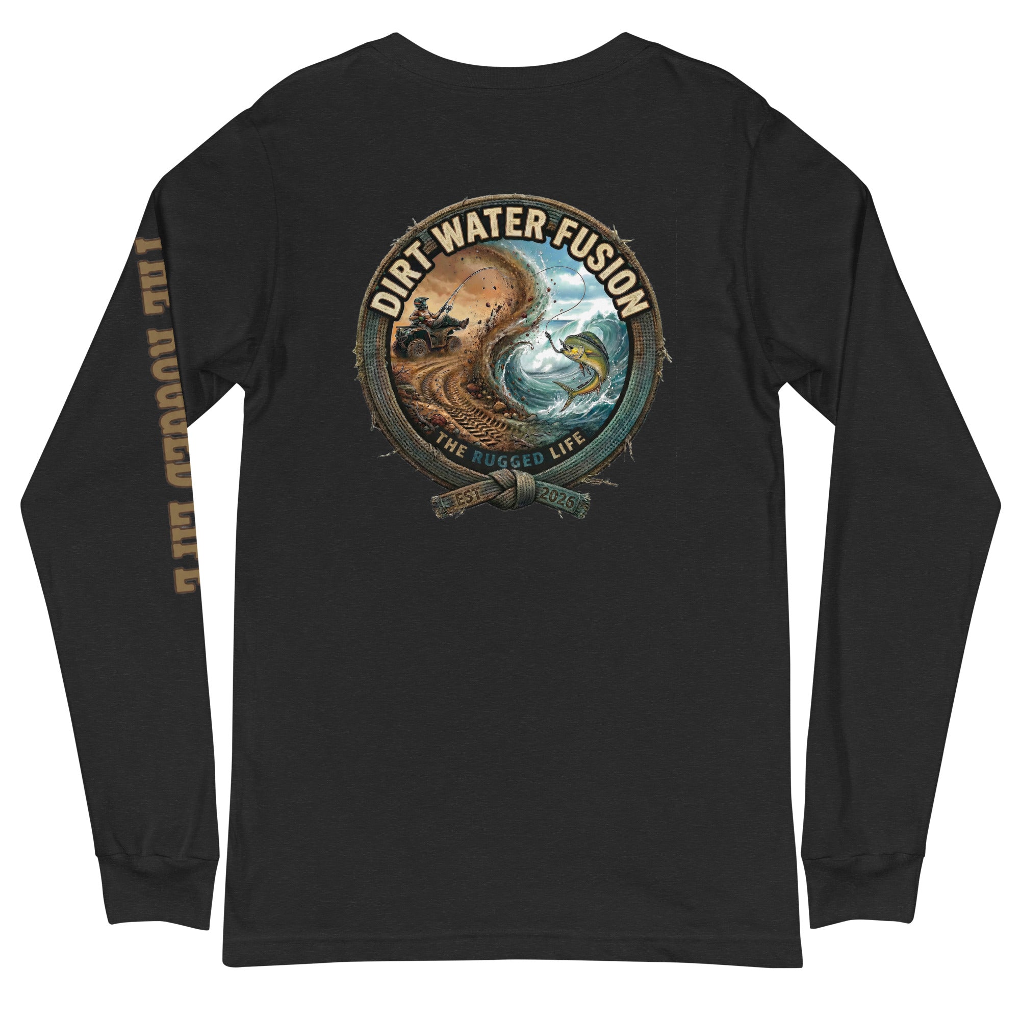 ATV Boating Fishing Mahi  Long Sleeve Tee - Dirt Water Fusion Relaxed Vibe image