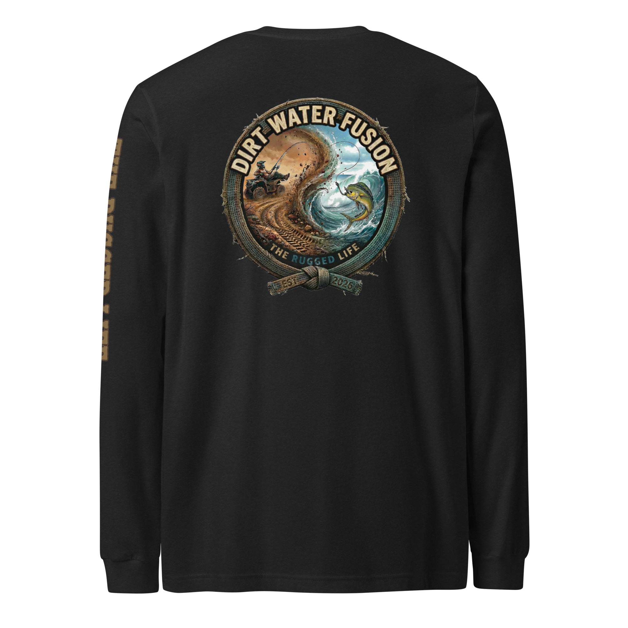 ATV Boating Fishing Mahi  Long Sleeve Tee - Dirt Water Fusion Relaxed Vibe image
