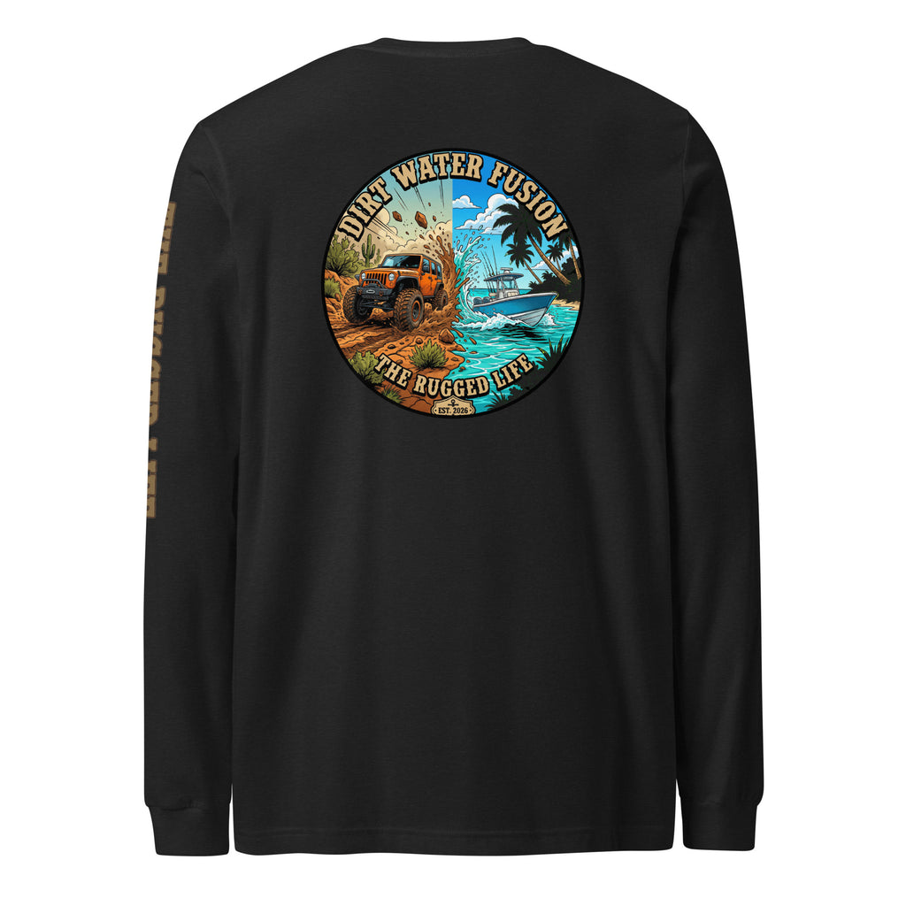 Jeep & Boat Long Sleeve Tee - Off-Road Water Adventure Shirt | Dirt Water Fusion image
