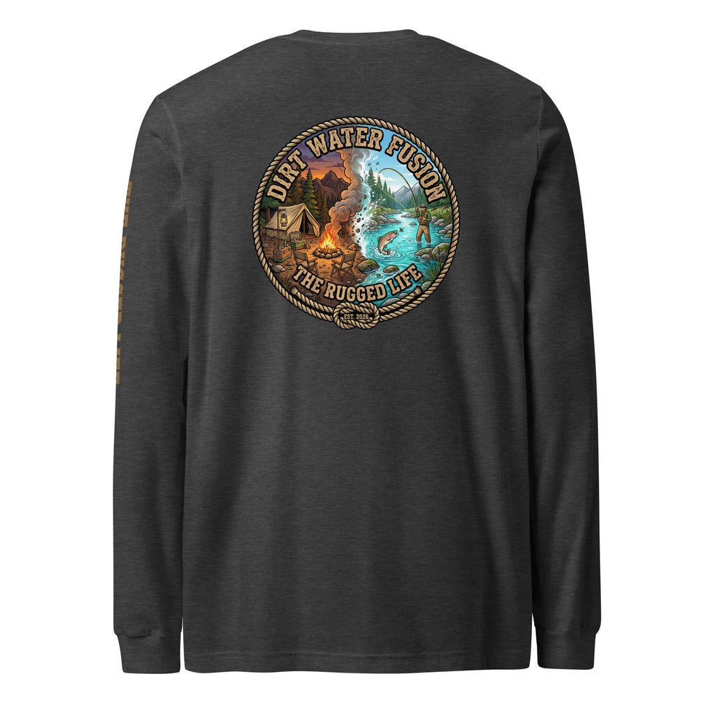 Camping & Fly Fishing Long Sleeve Tee - Outdoor Adventure Shirt | Dirt Water Fusion image
