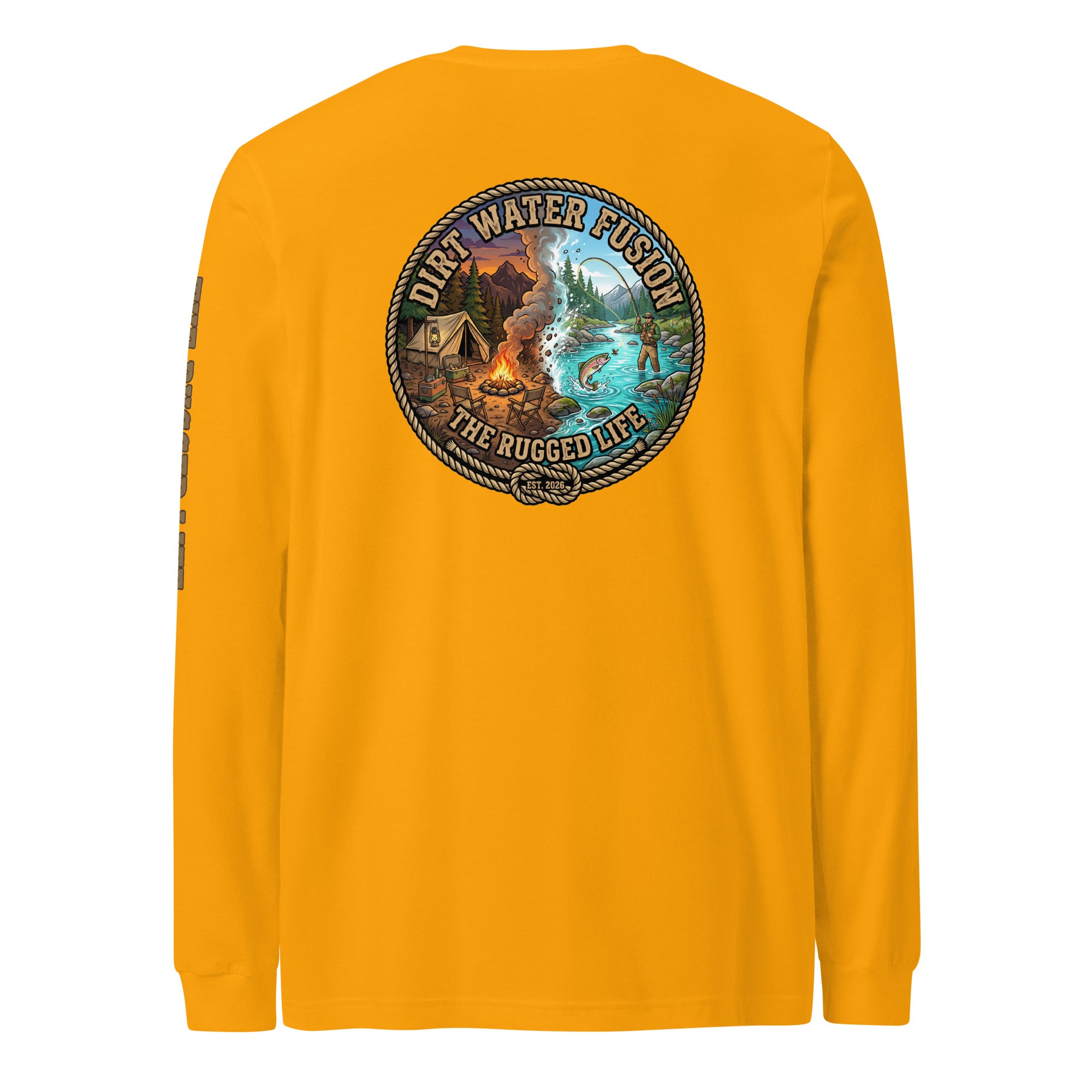 Camping & Fly Fishing Long Sleeve Tee - Outdoor Adventure Shirt | Dirt Water Fusion image
