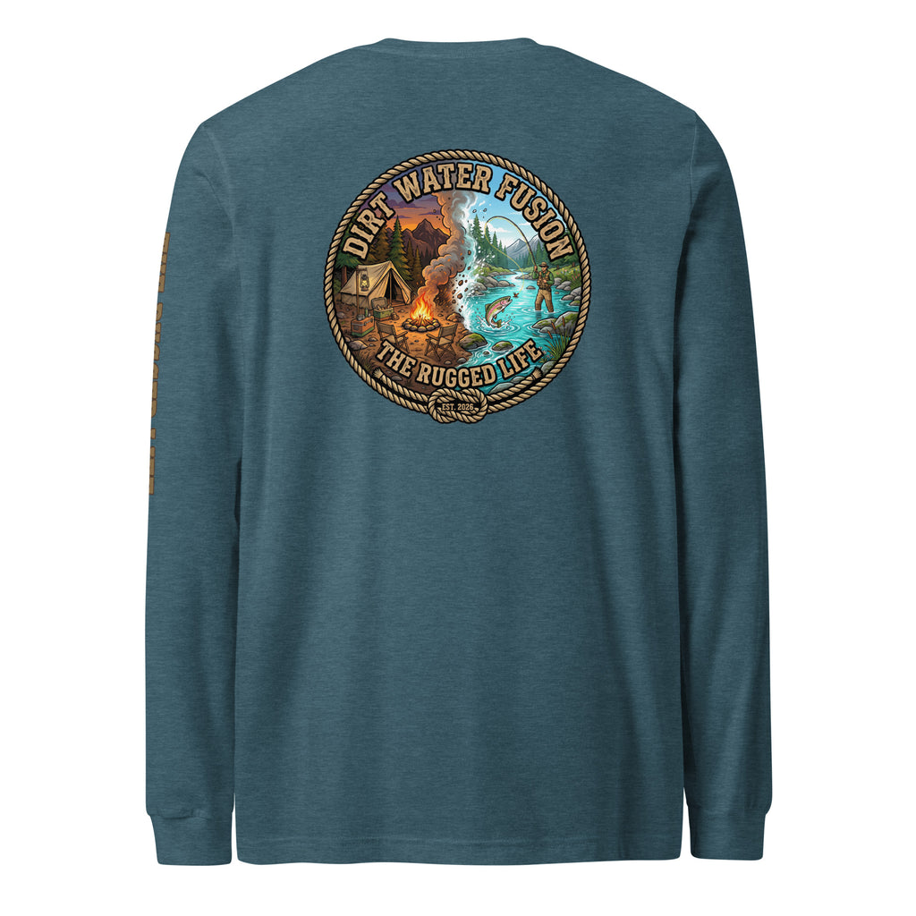Camping & Fly Fishing Long Sleeve Tee - Outdoor Adventure Shirt | Dirt Water Fusion image
