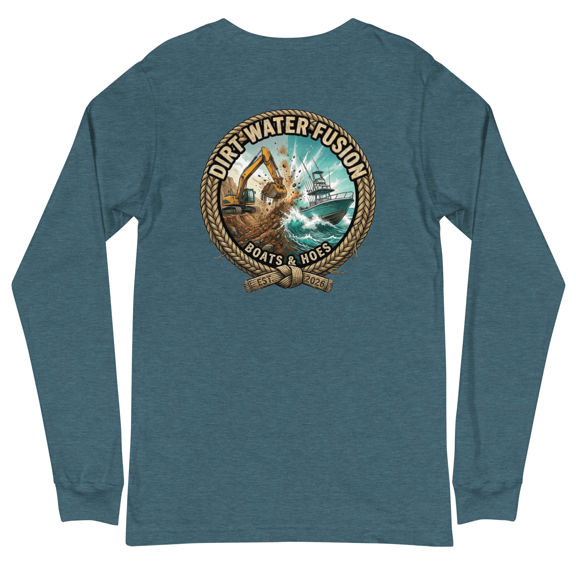Boats & Hoes Long Sleeve Tee - Water Sports Lifestyle Shirt | Dirt Water Fusion image
