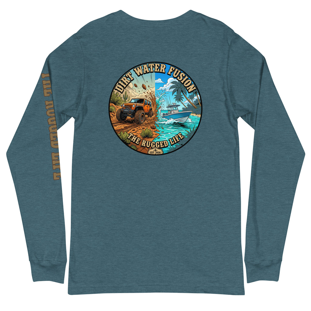 Jeep & Boat Long Sleeve Tee - Off-Road Water Adventure Shirt | Dirt Water Fusion image

