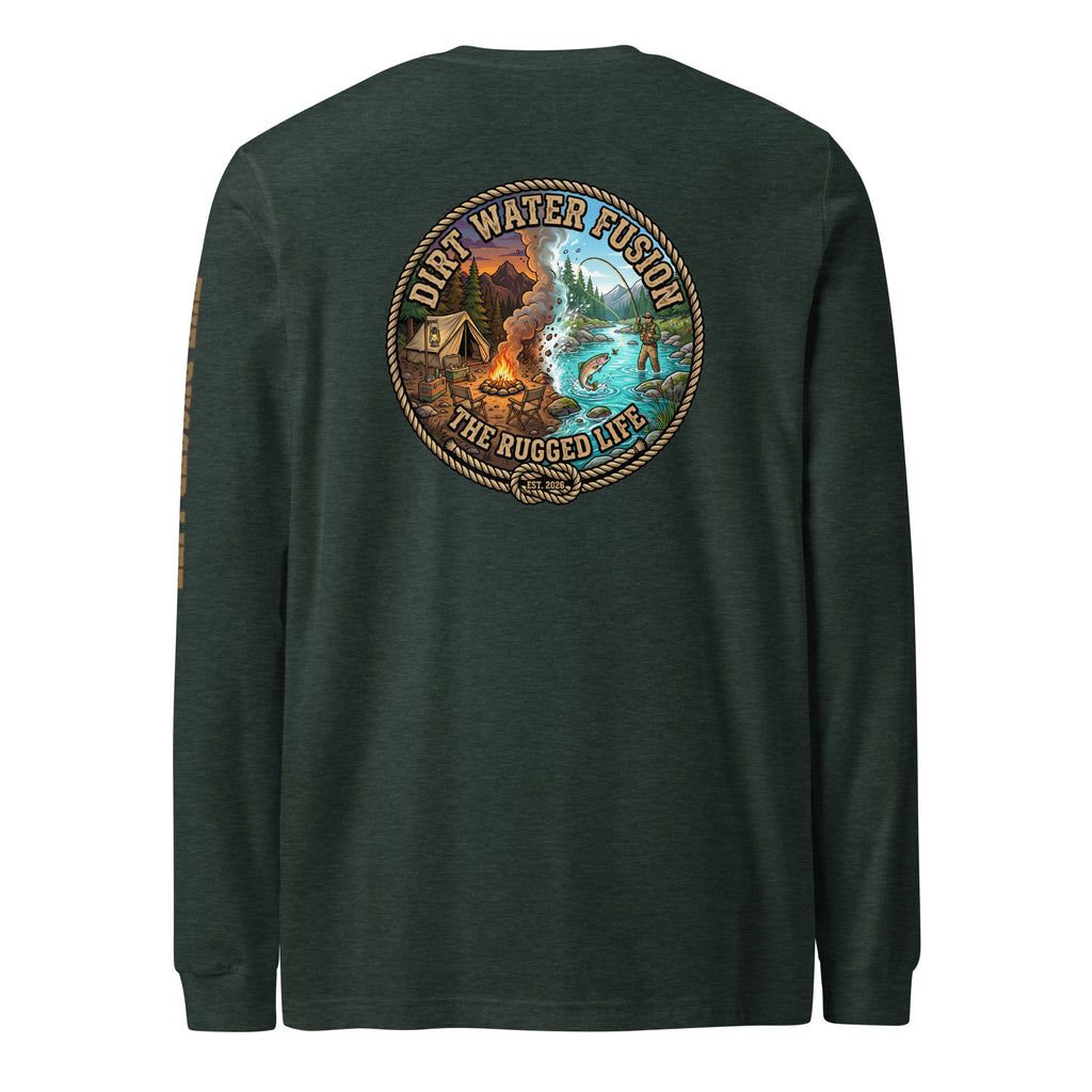 Camping & Fly Fishing Long Sleeve Tee - Outdoor Adventure Shirt | Dirt Water Fusion image
