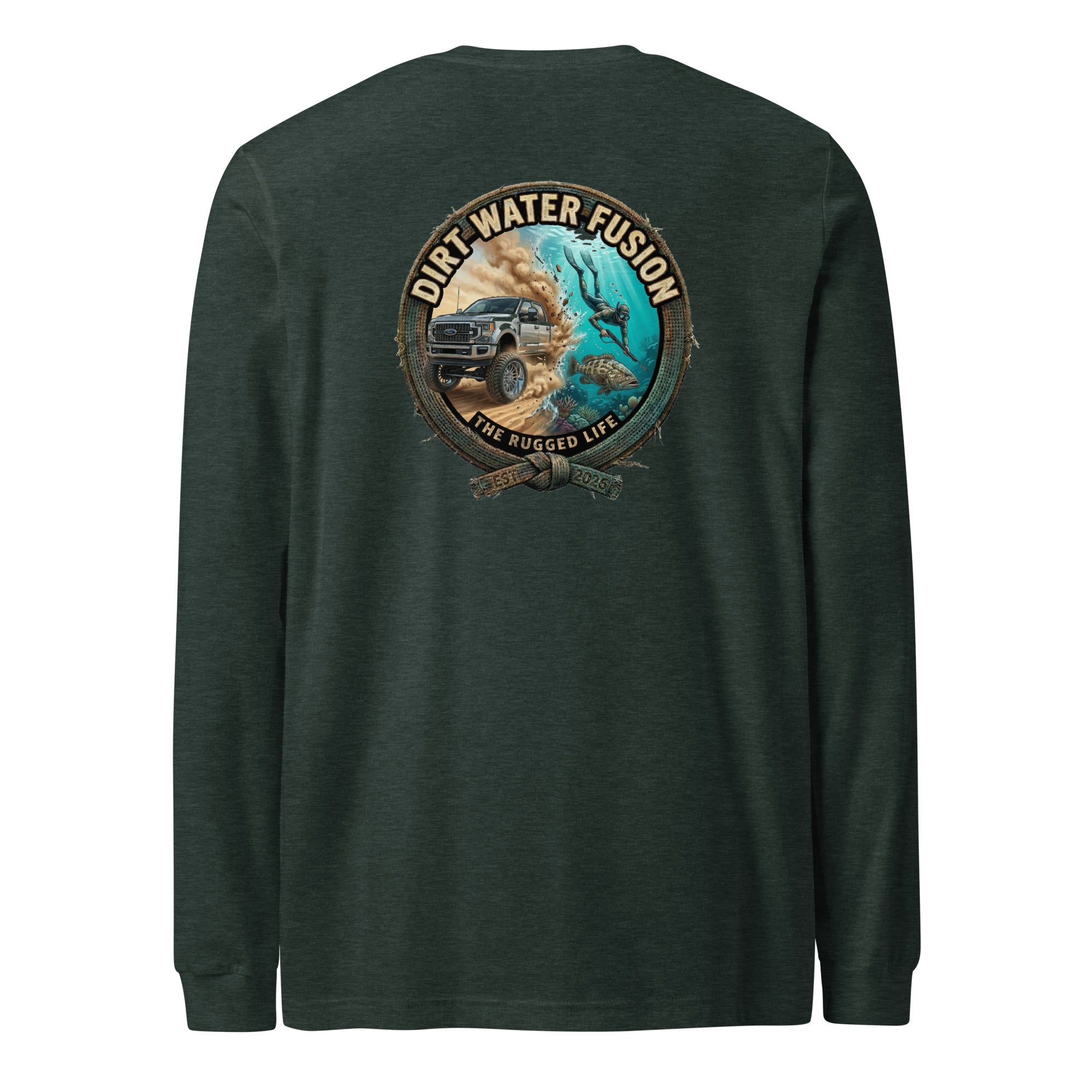 Truck & Spear Fishing Long Sleeve Tee - Adventure Lifestyle Shirt | Dirt Water Fusion image
