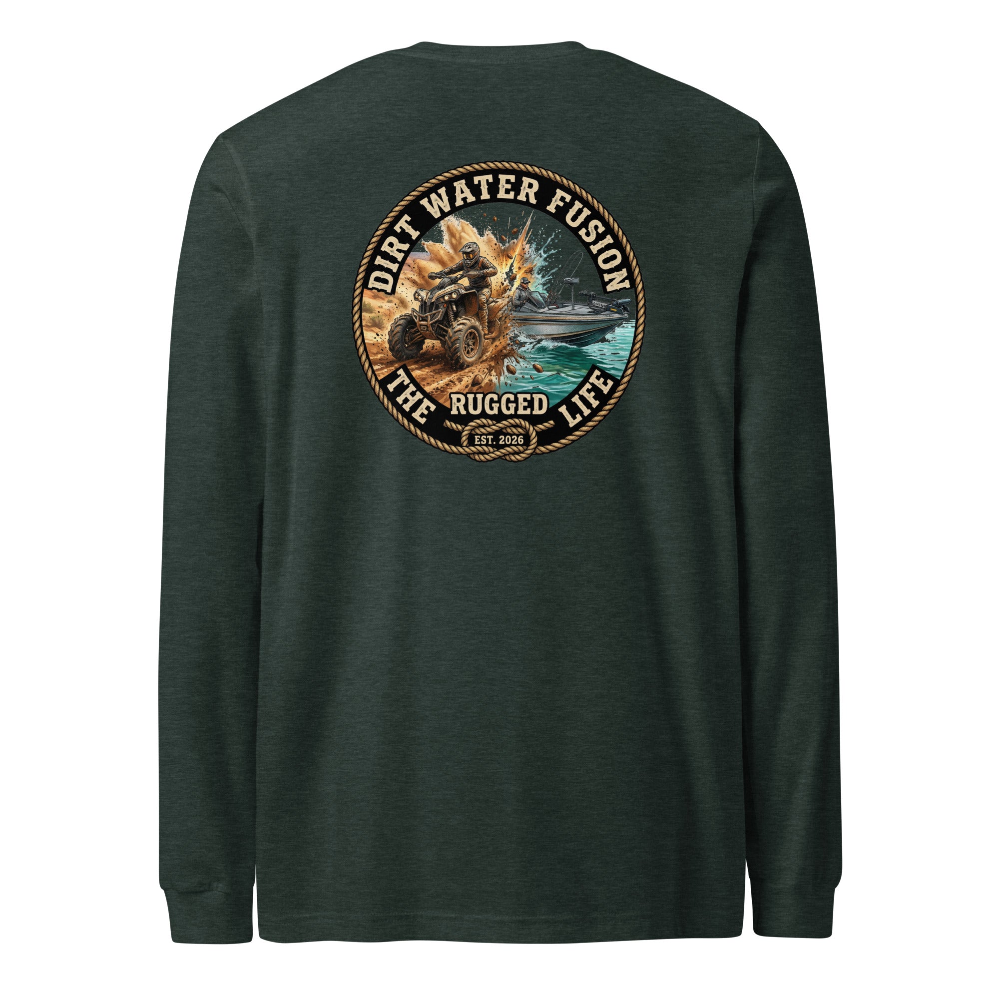ATV & Bass Boat Long Sleeve Tee - Outdoor Adventure Shirt | Dirt Water Fusion image
