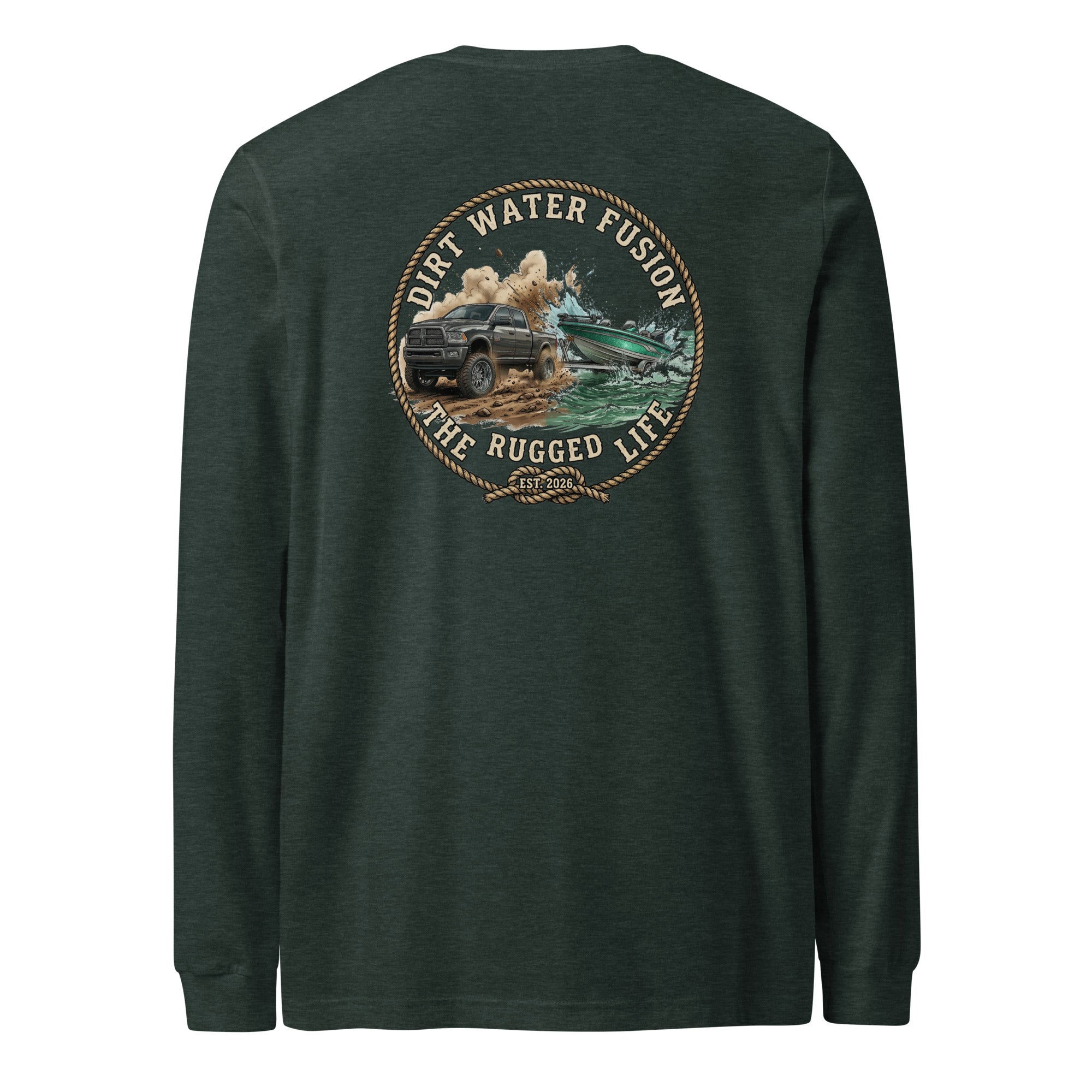 Dodge Truck Pull Long Sleeve Tee - Truck & Boat Lovers Shirt | Dirt Water Fusion image
