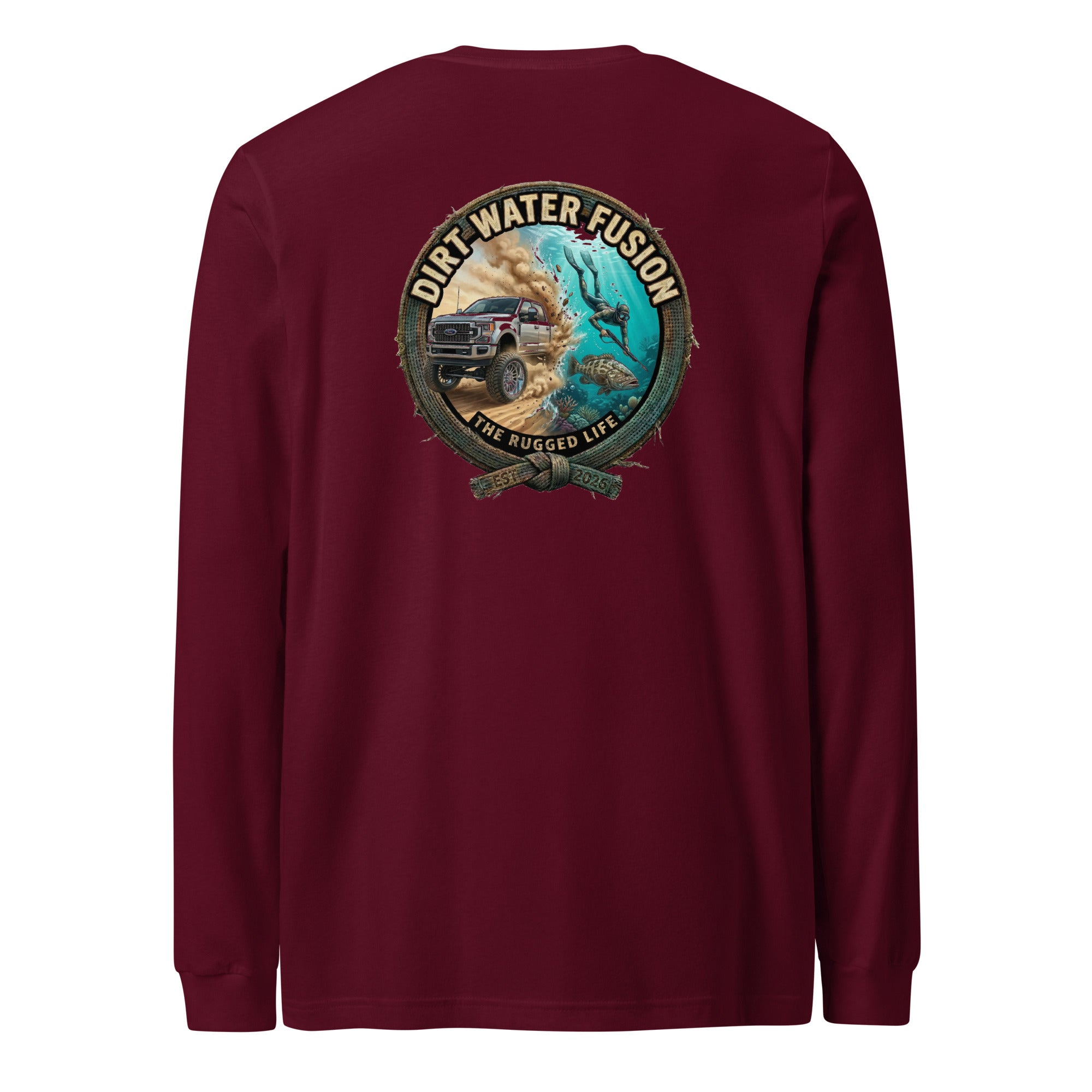 Truck & Spear Fishing Long Sleeve Tee - Adventure Lifestyle Shirt | Dirt Water Fusion image
