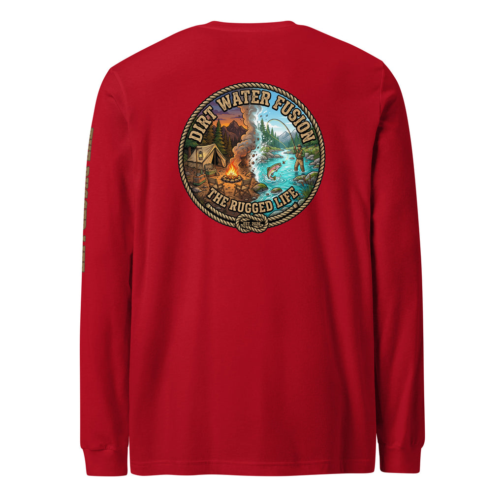 Camping & Fly Fishing Long Sleeve Tee - Outdoor Adventure Shirt | Dirt Water Fusion image

