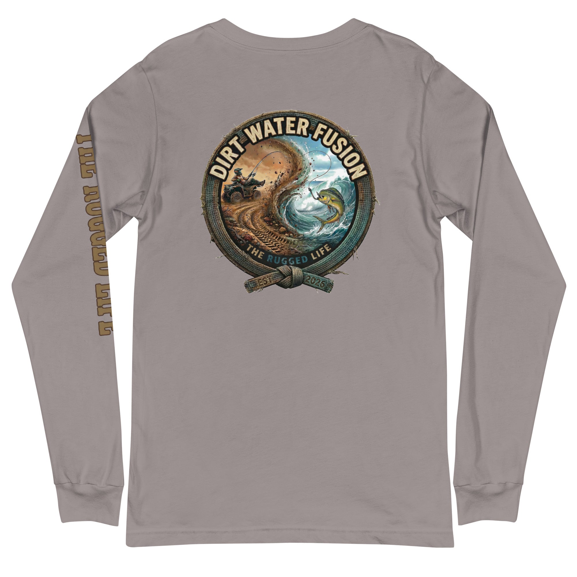 ATV Boating Fishing Mahi  Long Sleeve Tee - Dirt Water Fusion Relaxed Vibe image