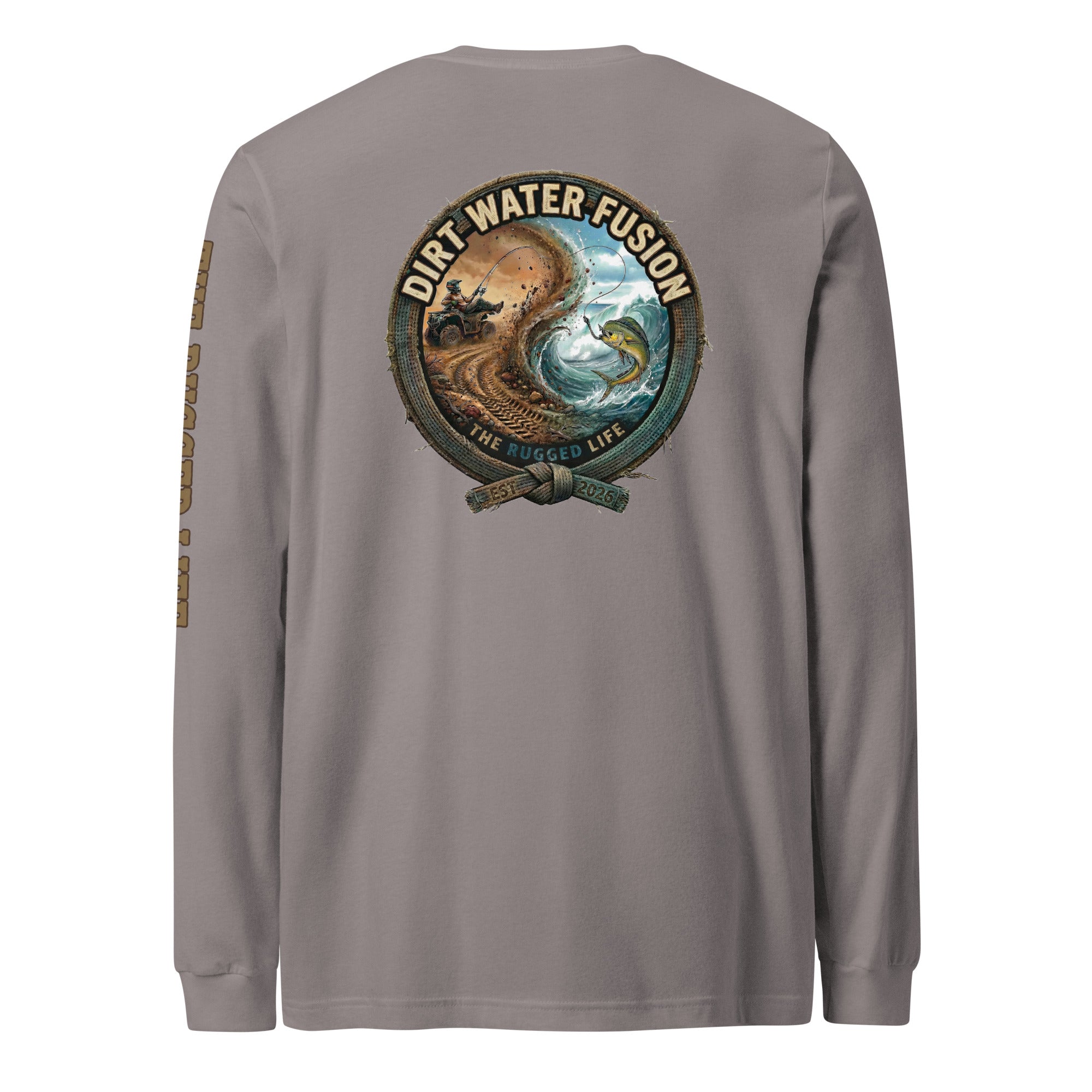 ATV Boating Fishing Mahi  Long Sleeve Tee - Dirt Water Fusion Relaxed Vibe image