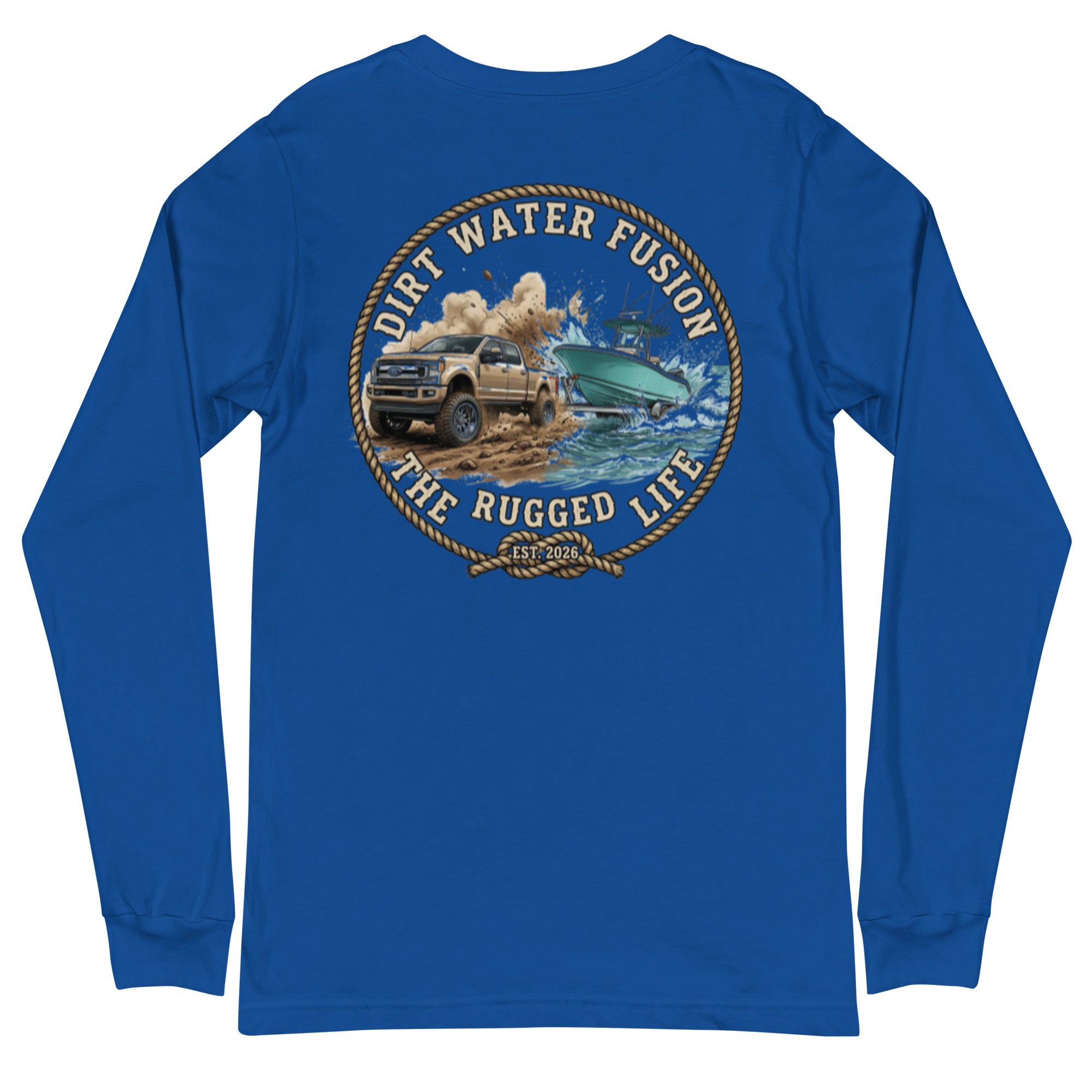 Ford Pickup Truck & Boat Long Sleeve Tee - Truck Boat Lovers Shirt | Dirt Water Fusion image
