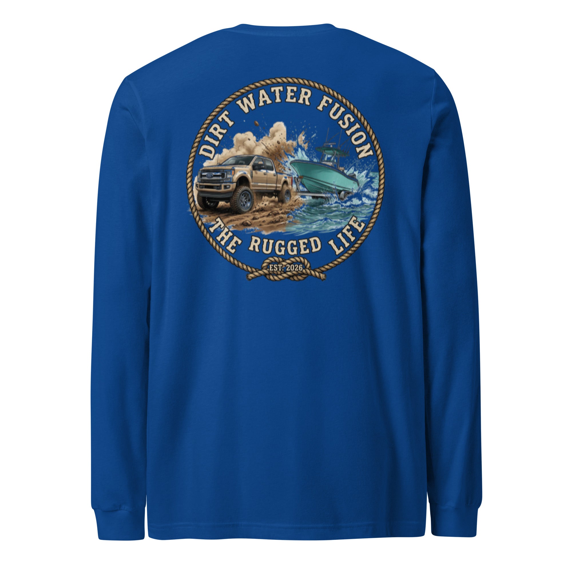Ford Pickup Truck & Boat Long Sleeve Tee - Truck Boat Lovers Shirt | Dirt Water Fusion image
