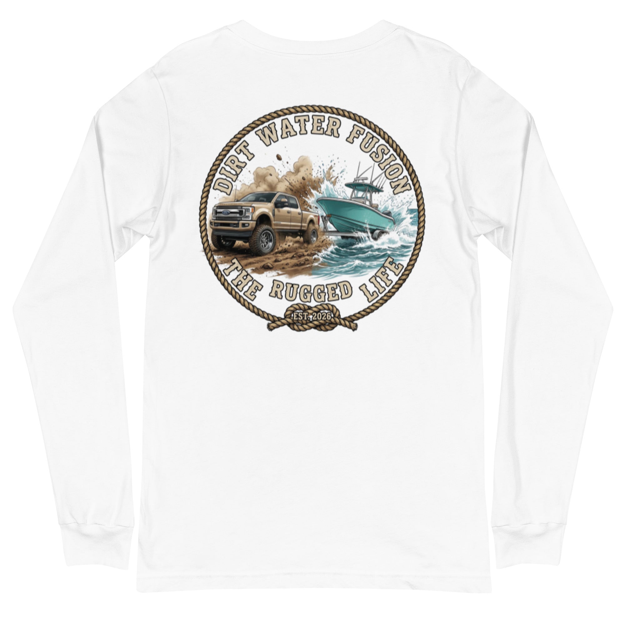 Ford Pickup Truck & Boat Long Sleeve Tee - Truck Boat Lovers Shirt | Dirt Water Fusion image
