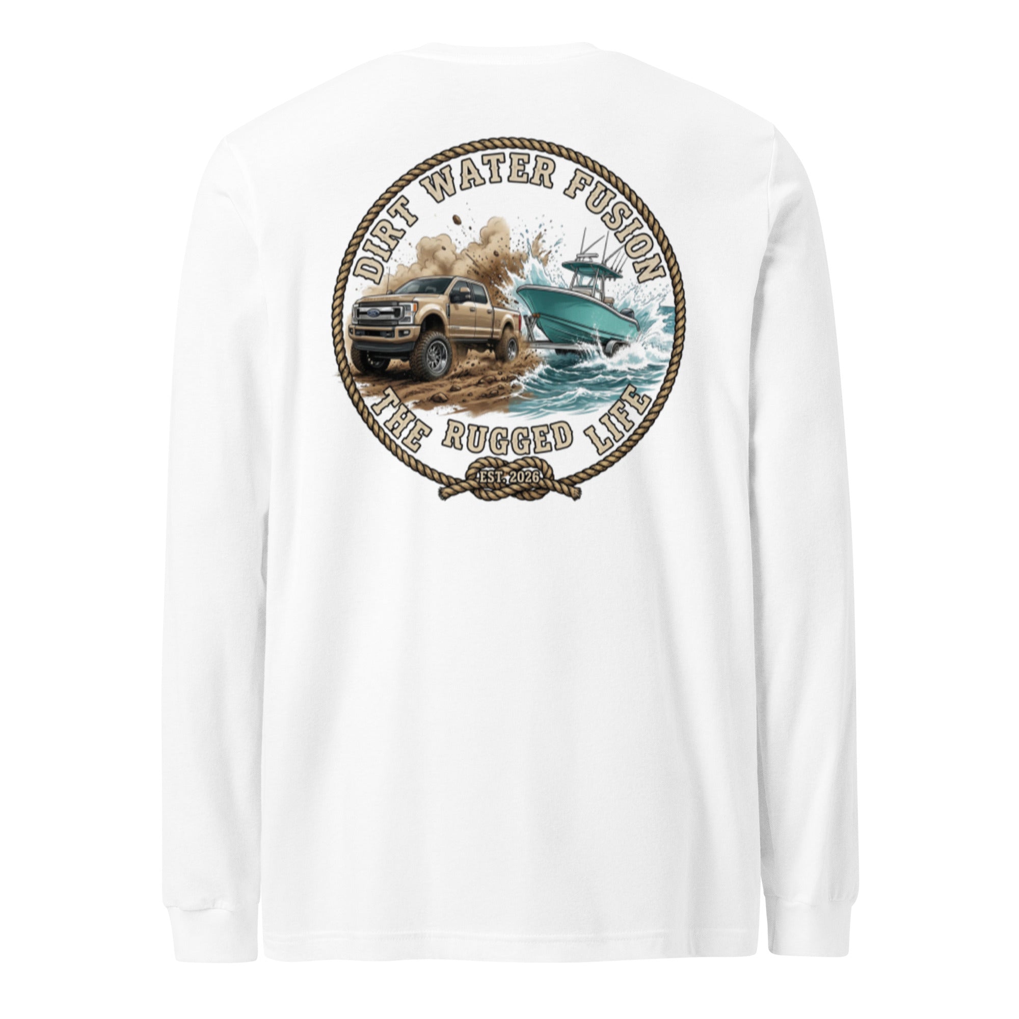 Ford Pickup Truck & Boat Long Sleeve Tee - Truck Boat Lovers Shirt | Dirt Water Fusion image
