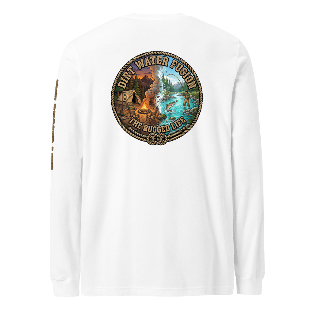 Camping & Fly Fishing Long Sleeve Tee - Outdoor Adventure Shirt | Dirt Water Fusion image
