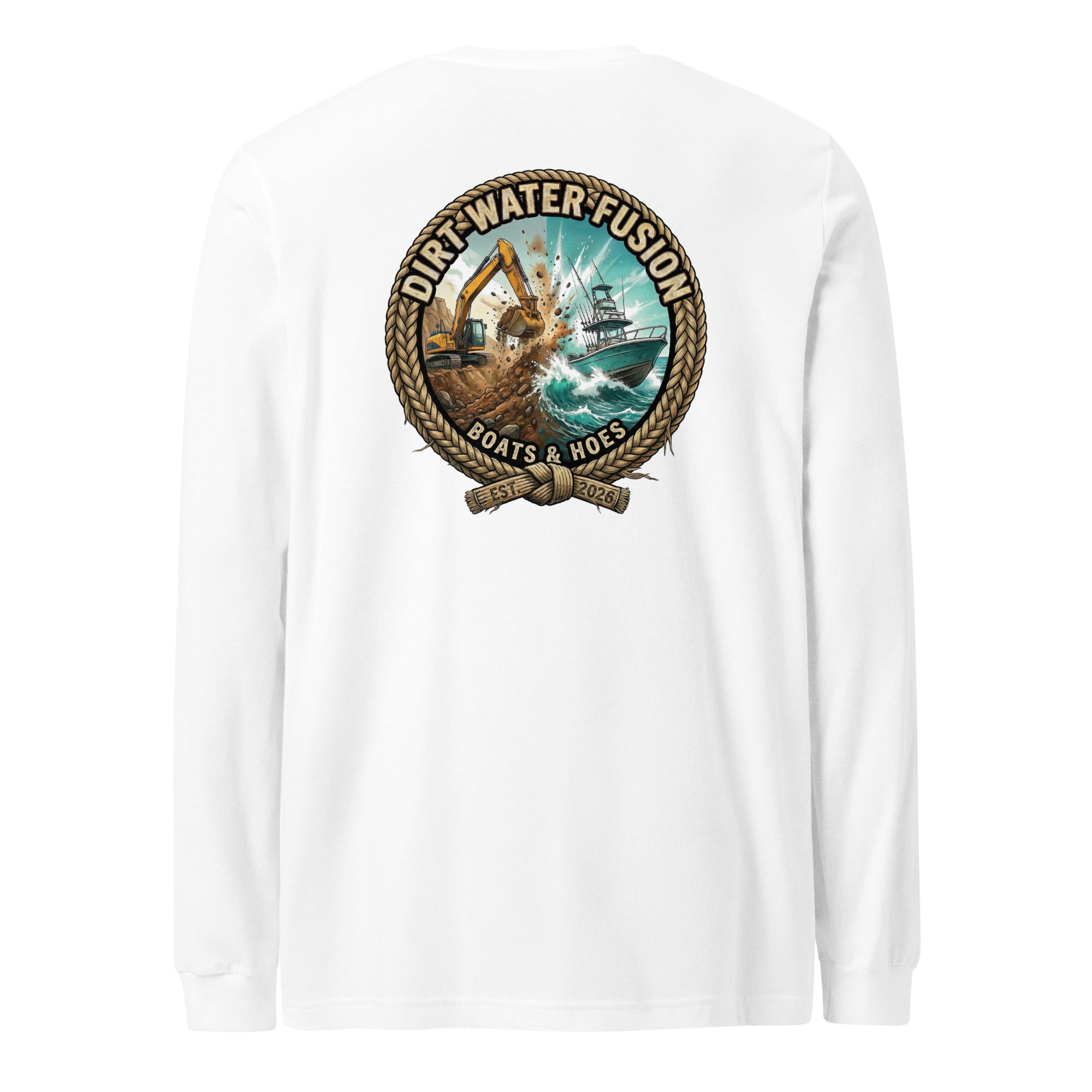 Boats & Hoes Long Sleeve Tee - Water Sports Lifestyle Shirt | Dirt Water Fusion image
